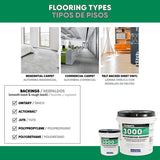 Roberts 3000 Series 3000-1 Multi-Purpose Adhesive, Creamy Tan, 1 gal Pail, Pack of 4