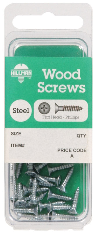 HILLMAN No. 8 X 3 in. L Phillips Zinc-Plated Coarse Wood Screws 5 pk, Pack of 10