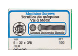 HILLMAN No. 6-32 X 3/8 in. L Combination Round Head Zinc-Plated Steel Machine Screws 100 pk