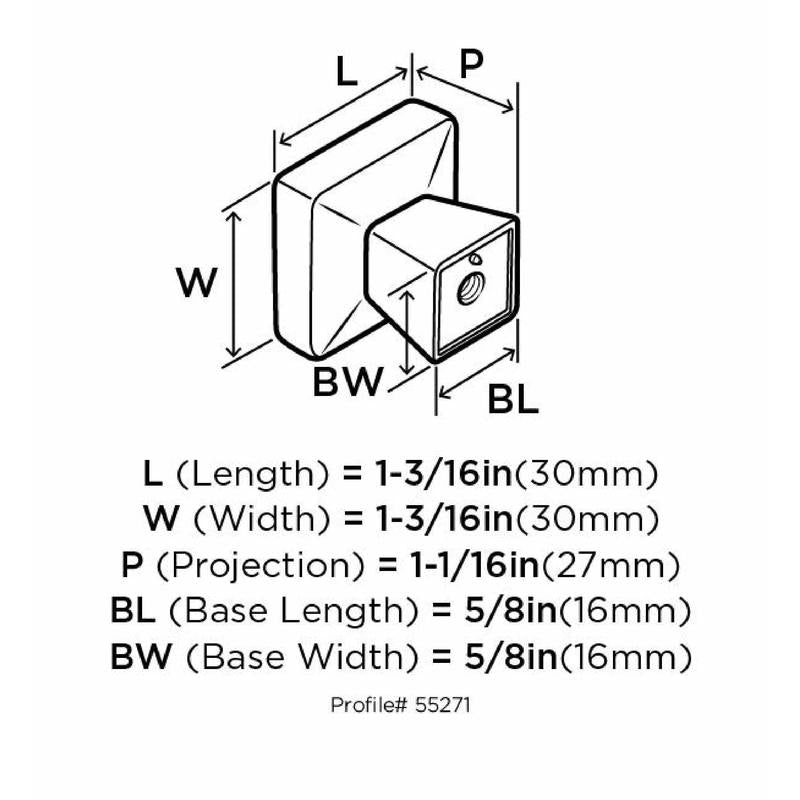 Amerock Blackrock Square Cabinet Knob 1-3/16 in. D 1-1/16 in. Oil Rubbed Bronze 1 pk