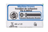 HILLMAN No. 8-32 X 1/2 in. L Combination Round Head Zinc-Plated Steel Machine Screws 100 pk