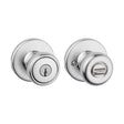Kwikset SmartKey Tylo Smart Key Satin Chrome Entry Door Knob 1-3/4 in.