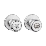 Kwikset SmartKey Tylo Smart Key Satin Chrome Entry Door Knob 1-3/4 in.