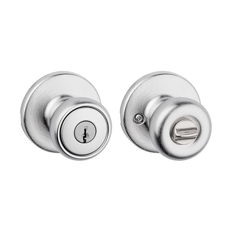 Kwikset SmartKey Tylo Smart Key Satin Chrome Entry Door Knob 1-3/4 in.