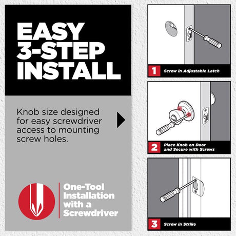 Kwikset SmartKey Tylo Smart Key Satin Chrome Entry Door Knob 1-3/4 in.