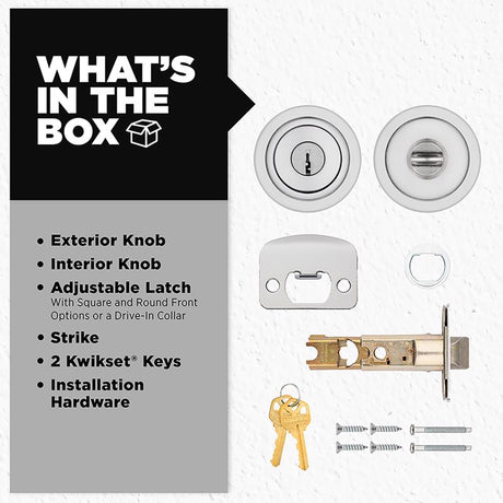 Kwikset SmartKey Tylo Smart Key Satin Chrome Entry Door Knob 1-3/4 in.