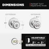 Kwikset SmartKey Tylo Smart Key Satin Chrome Entry Door Knob 1-3/4 in.