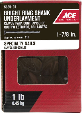 Ace 1-7/8 in. Underlayment Bright Steel Nail Flat Head 1 lb