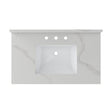 Craft + Main QZ37228CBR Vanity Top, 22 in OAL, 37 in OAW, Ceramic/Quartz, Calacatta Bianco, Undermount Sink, 1-Bowl