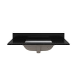 Craft + Main QZ37228BGR Vanity Top, 22 in OAL, 37 in OAW, Ceramic/Quartz, Black Galaxy, Undermount Sink, 1-Bowl