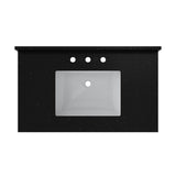 Craft + Main QZ37228BGR Vanity Top, 22 in OAL, 37 in OAW, Ceramic/Quartz, Black Galaxy, Undermount Sink, 1-Bowl