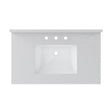 Craft + Main QZ37228CVR Vanity Top, 22 in OAL, 37 in OAW, Ceramic/Quartz, Carrara Vita, Undermount Sink, 1-Bowl