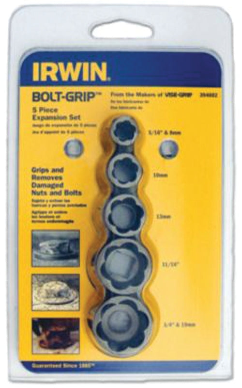 Irwin Bolt-Grip 394002 Expansion Set, 5-Piece, HCS, Specifications: Reverse Spiral Flute