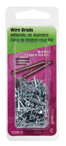 HILLMAN 18 Ga. X 5/8 in. L Galvanized Steel Brad Nails 1 pk 1.75 oz, Pack of 6