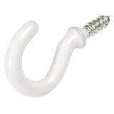 HILLMAN Small Vinyl Coated White Steel 7/8 in. L Hook 1 lb 6 pk, Pack of 10