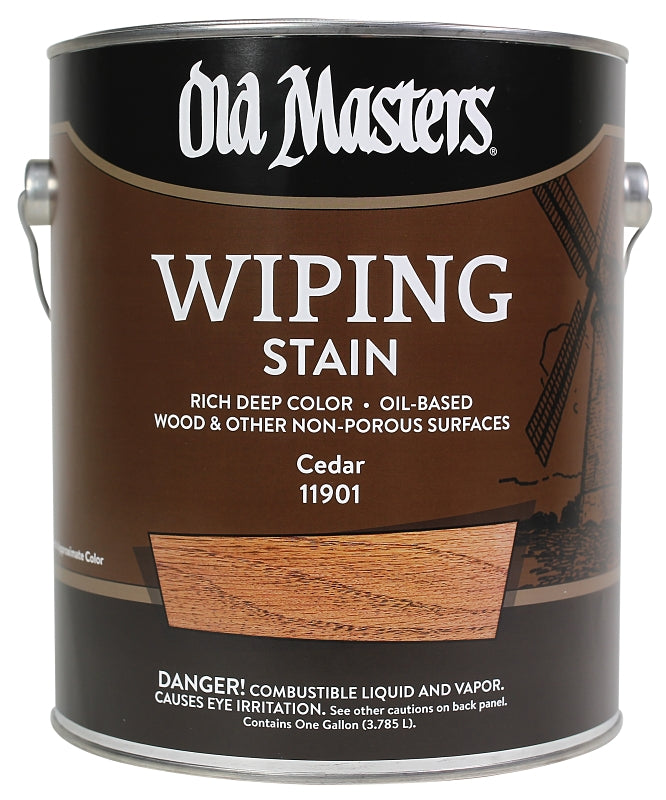 Old Masters 11901 Wiping Stain, Cedar, Liquid, 1 gal, Can, Pack of 2