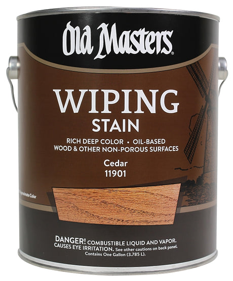Old Masters 11901 Wiping Stain, Cedar, Liquid, 1 gal, Can, Pack of 2