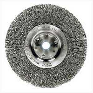 Weiler 36406 Wire Wheel Brush, 6 in Dia, 5/8 to 1/2 in Arbor/Shank, Steel Bristle