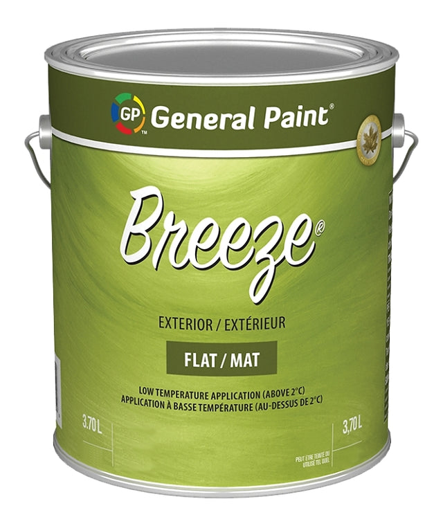 General Paint Breeze 70-052-16 Exterior Paint, Flat, Accent Base, 1 gal, Pack of 4