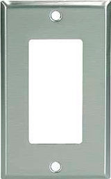 Eaton Cooper Wiring 93401 93401-BOX1 Wallplate, 4-1/2 in L, 2-3/4 in W, 1 -Gang, Stainless Steel, Brushed Satin