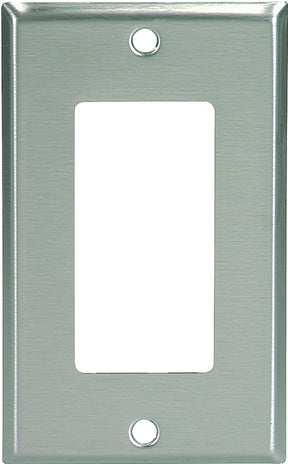Eaton 93401 Series 93401-BOX1 Wallplate, 4-1/2 in L, 2-3/4 in W, 1-Gang, Stainless Steel, Brushed Satin