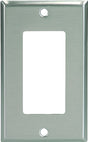 Eaton 93401 Series 93401-BOX1 Wallplate, 4-1/2 in L, 2-3/4 in W, 1-Gang, Stainless Steel, Brushed Satin
