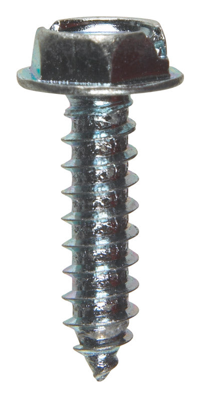 HILLMAN No. 10 X 3/4 in. L Slotted Hex Washer Head Sheet Metal Screws 100 pk