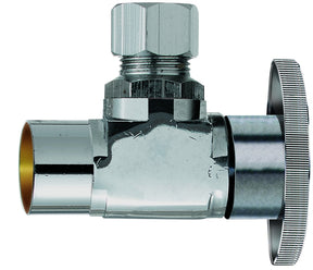 Plumb Pak PP60PCLF Angle Shut-Off Valve, 1/2 x 3/8 in Connection, Sweat x Compression, Brass Body