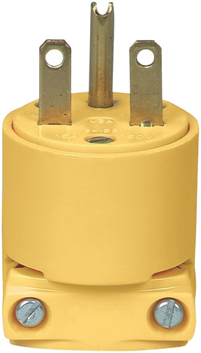 Eaton 4866-BOX Electrical Plug, 2-Pole, 15 A, 250 V, Screw, NEMA: NEMA 6-15, Yellow