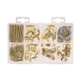 HILLMAN Brass-Plated Silver Assorted Picture Hanging Set 50 lb 206 pk, Pack of 6