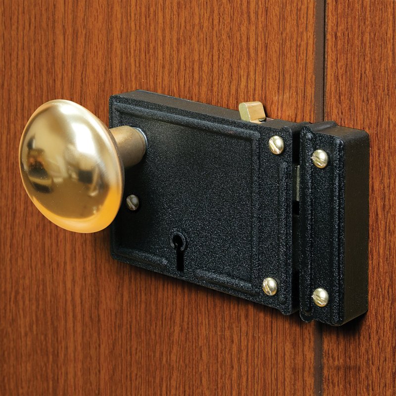 Prime-Line E 2478 Mortise Lockset, Brass, 3-3/8 in Backset