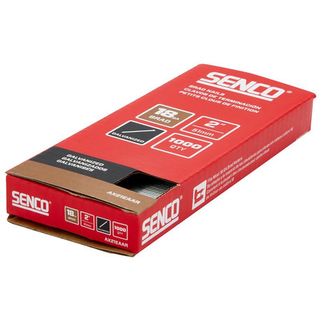 Senco AX21EAAR Brad Nail Strip, 2 in L, 18 ga, Galvanized/Plain, Medium Head
