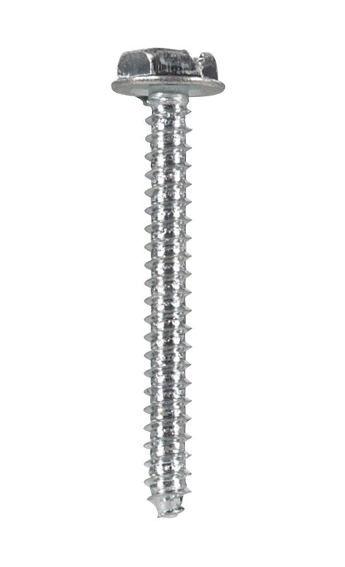 HILLMAN No. 6 X 1-1/4 in. L Slotted Hex Washer Head Sheet Metal Screws 100 pk