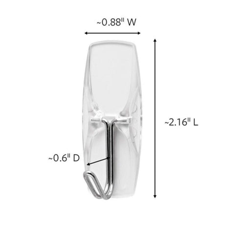 3M Command Medium Plastic Wire Hooks 2.17 in. L 2 pk, Pack of 4
