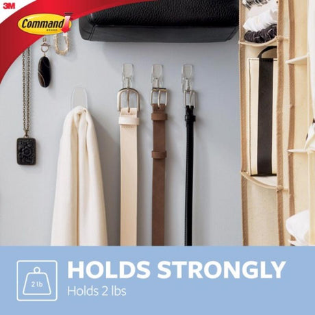 3M Command Medium Plastic Wire Hooks 2.17 in. L 2 pk, Pack of 4