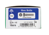 HILLMAN 5/16 in. D X 1/2 in. L Zinc Plated Steel Hex Bolt 100 pk