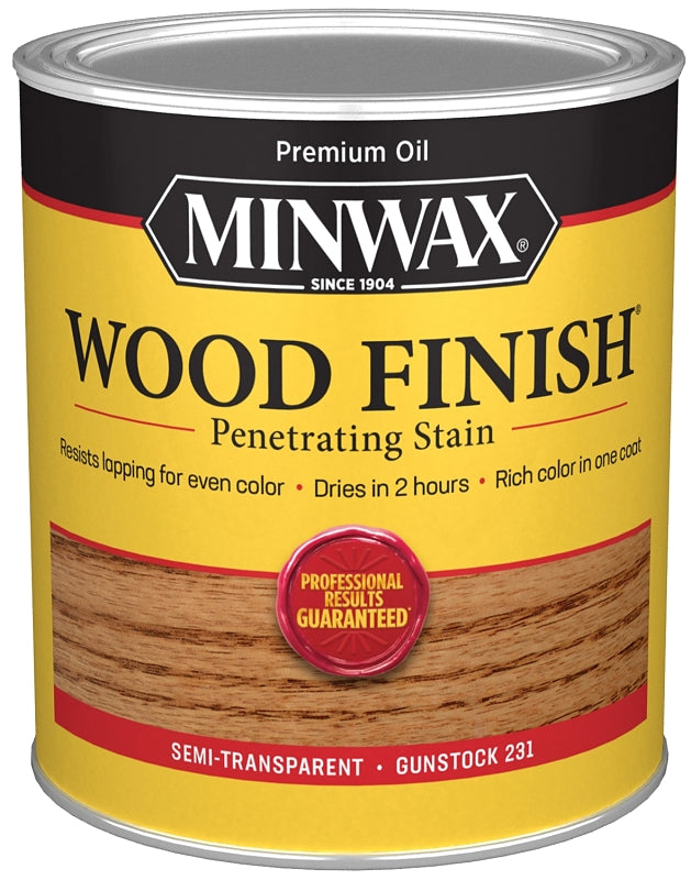 Minwax 700454444 Wood Stain, Gunstock, Liquid, 1 qt Can