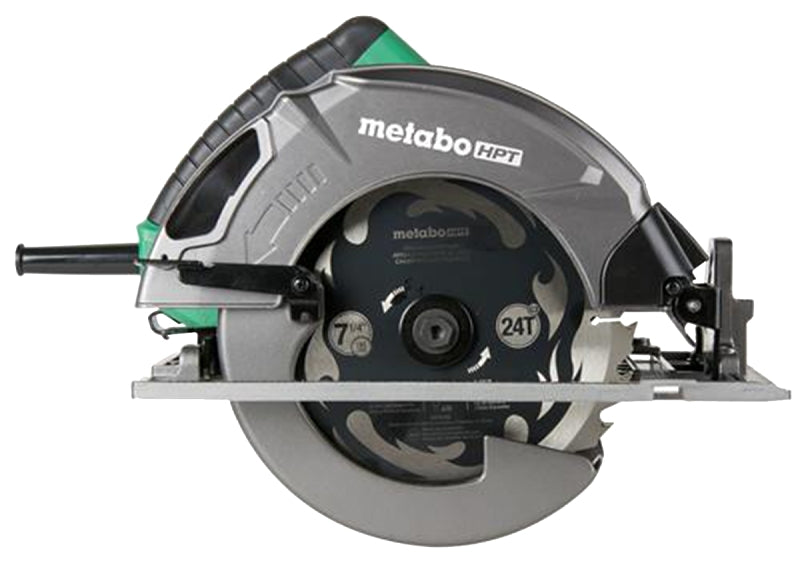 Metabo HPT C7SB3M Circular Saw, 15 A, 7-1/4 in Dia Blade, 1-7/8 in at 45 deg, 2-7/16 in at 90 deg D Cutting