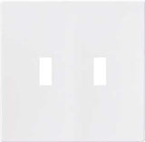 Eaton Wiring Devices PJS2W Wallplate, 4-7/8 in L, 4.94 in W, 2 -Gang, Polycarbonate, White, High-Gloss