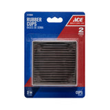 Ace Rubber Caster Cup Brown Square 3 in. W X 3 in. L 2 pk