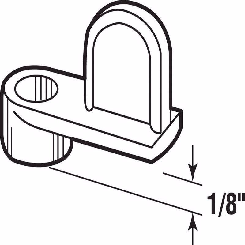 Prime-Line Mill White Aluminum Screen Clip For 1/8 12 pk
