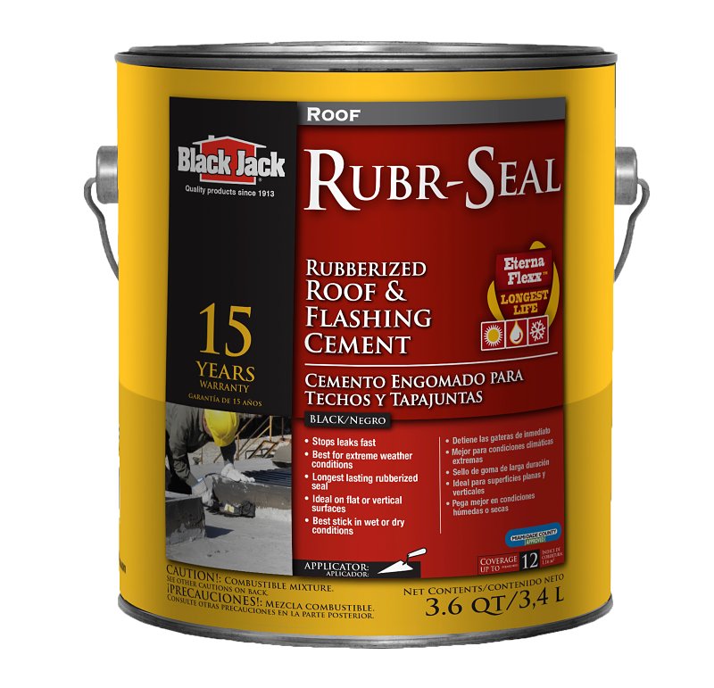 Black Jack 6148-9-34 Roof and Flashing Cement, Black, Liquid, 1 gal Pail