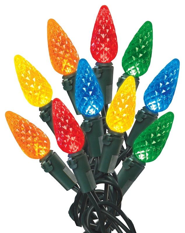 Hometown Holidays U12E744B Light Set, Christmas, 120 V, 4.8 W, 60-Lamp, LED, Blue/Green/Orange/Red/Yellow, 14.96 ft L