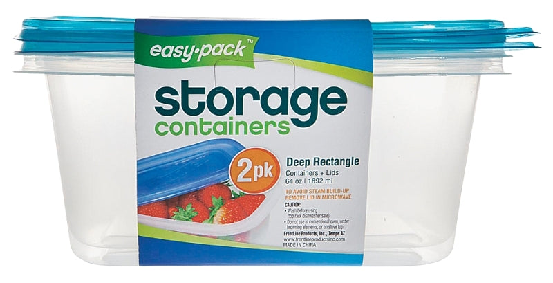 Easy Pack 8069 Storage Container, 64 oz Capacity, Plastic, Pack of 6