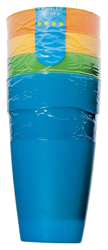 Easy Pack 8009 Tumbler, 16 oz Capacity, Plastic, Assorted, Pack of 6