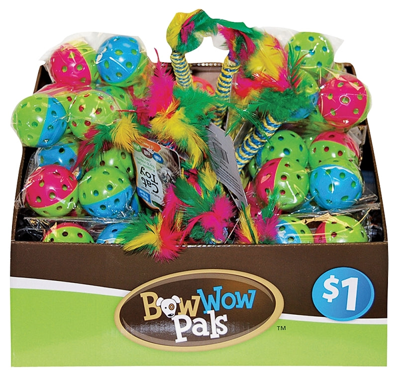 Bow Wow Pals 8855 Cat Toy, Plastic, Assorted, Pack of 42