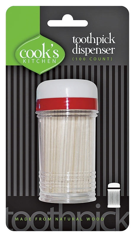 Cook's Kitchen 8243 Toothpick with Dispenser, Natural Wood, Pack of 3