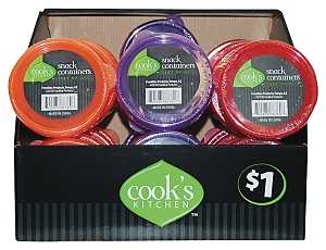 Cook's Kitchen 8860 Snack Container, 8 oz Capacity, Bright Orange, Pack of 24