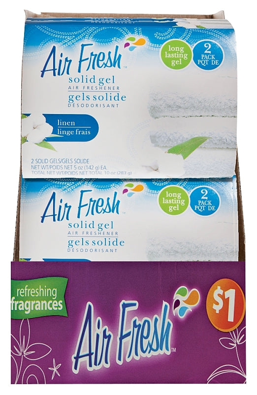 Air Fresh 9573 Air Freshener Gel, 5 oz, Linen Pack of 6