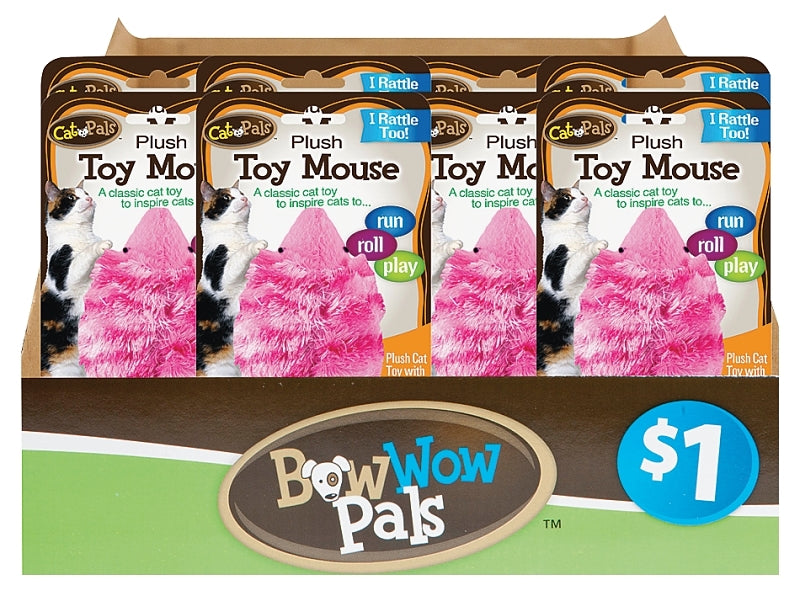 Bow Wow Pals PDQ 8888 Cat Toy with Bell, Plush, Assorted, Pack of 36